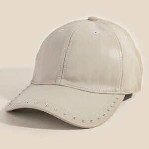Faux Leather Rivet Trim Cap